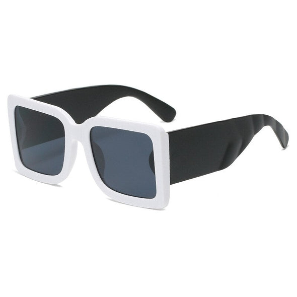 new European and American trend l square sunglasses men and women personality wide-legged sunglasses hit color glasses