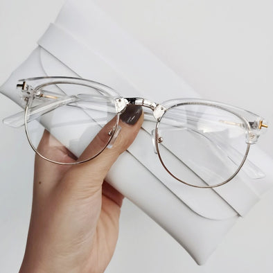 2023 Half Metal Women Glasses Frame Men Eyeglasses Frame Vintage SquareClear Glasses Optical Spectacle Frame spectacles