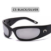 2023 New Moon Rectangular Sunglasses for Women Man Vintage Outdoor Cycling Sports Hip Hop Punk Sun Glasses UV400 Trend Female