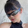 2023 New Moon Rectangular Sunglasses for Women Man Vintage Outdoor Cycling Sports Hip Hop Punk Sun Glasses UV400 Trend Female