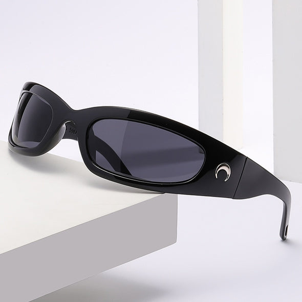 2023 New Moon Rectangular Sunglasses for Women Man Vintage Outdoor Cycling Sports Hip Hop Punk Sun Glasses UV400 Trend Female