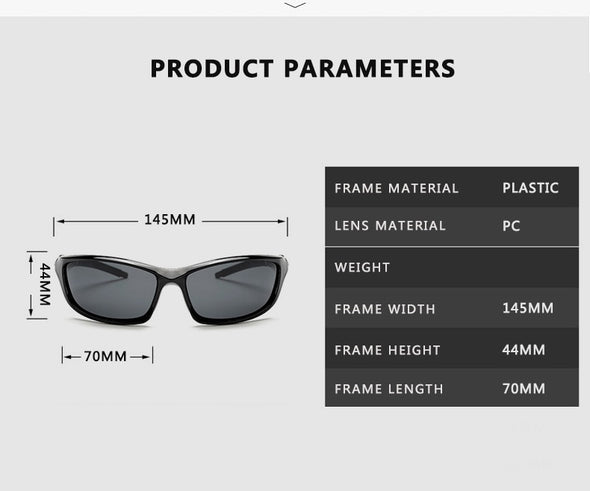 2023 New Polarized Sunglasses Men Brand Designer Square Sports Sun Glasses for Men Driving Fishing Black Frame Goggle UV400