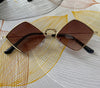 2023 Sunglasses Women Metal Rhombus Sun glasses Irregular Vintage Small Frame Goggle Uv400 Ladies Oculos Gafas De Sol