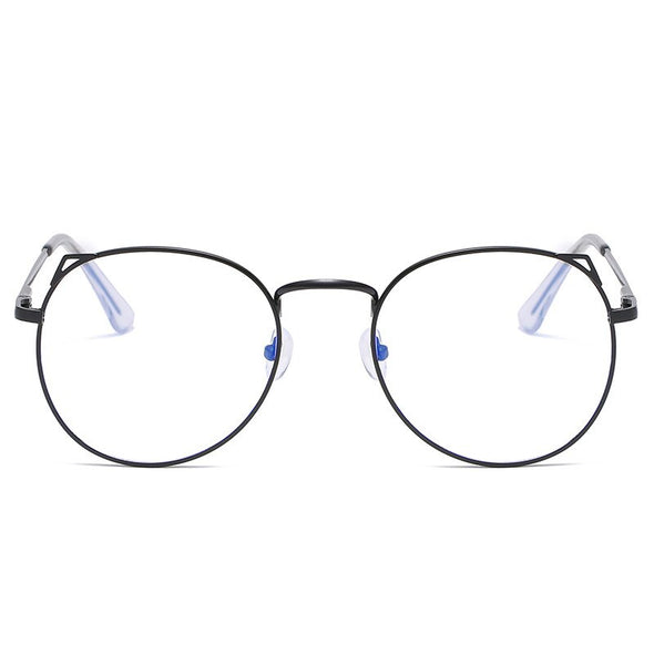 Trends Women Office Anti Blue Light Oversized Computer Glasses Cat Eye Female Blue Blocking Big Size Eyeglasses Alloy Frame