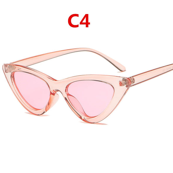 2023 fashion sunglasses woman brand Designer vintage retro triangular cat eye glasses oculos De Sol Transparent ocean uv400