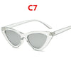 2023 fashion sunglasses woman brand Designer vintage retro triangular cat eye glasses oculos De Sol Transparent ocean uv400