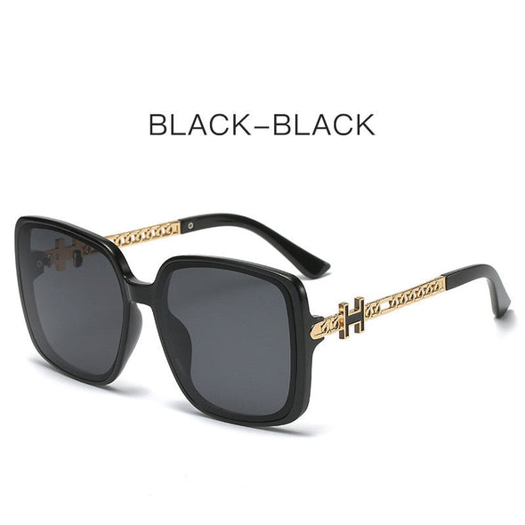 fashion large frame personalized rivet European and American fashion sunglasses chain leg street photography face cov
