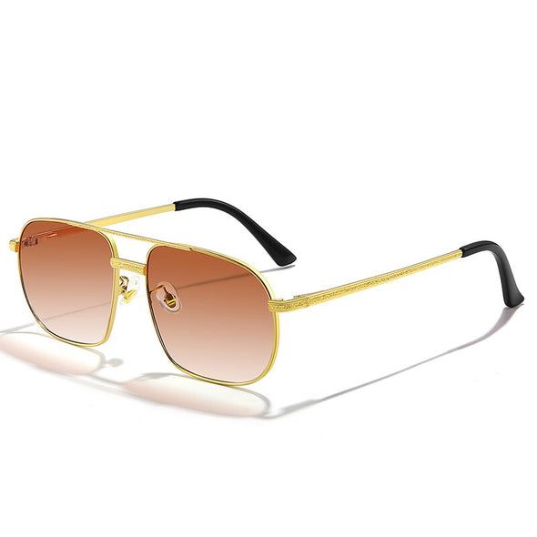 New Pilot Sunglasses for Men Fashion Retro Double Bridge Girder Metal Sun Glasses Women UV400 Male Trending Products Shades