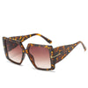 Classic Oversized Square Sunglasses  Leopard Sun Glasses Female Gradient Vintage Big Shades UV400