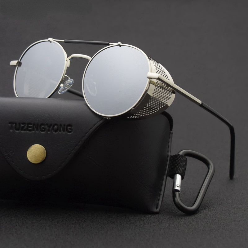 Retro Round Metal HD Polarized Punk Steampunk Sunglasses For Women Men,Vintage  Sun Glasses – Jollynova