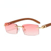 Sqaure Brand Designer Sunglasses Men Women Sun Glasses Wood Frames Rimless Black Eyeglasses Fashion Eyewear Gafas De Sol