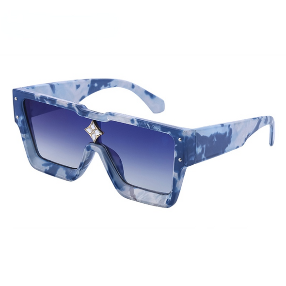Fashion Vintage Oversized Frame Square Luxury Brand Designer Sunglasses Men Millionaire Diamond Flower Sun Glasses Women