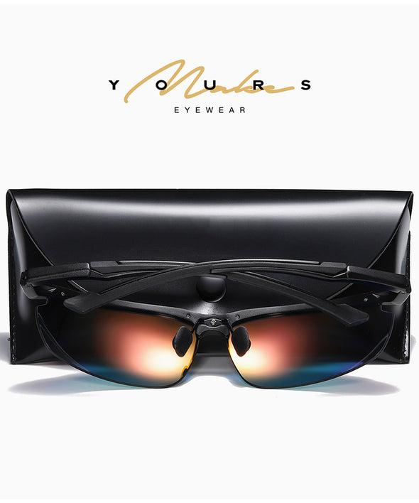 8016 Aluminium Polarized Driving Sunglasses For Men UV400 Protection Glasses Tac Orange Lenses Men New Brand Sunglasses 8016