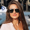 Retro Oversized Square Polarized Sunglasses for Women Men Vintage Double Bridge Shades UV400 Classic Large Metal Sun Glasses
