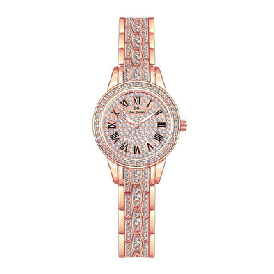 Bee Sister - New Watch Chain Watch Pink Light Luxury Women's Watch Full of Diamonds Quartz Watch Fashion