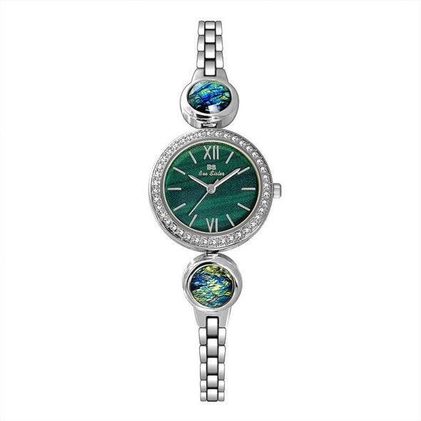 Bee Sister - New Retro Affordable Luxury Ins Malachite Small Green Watch Temperament Women's Watch Quartz Watch Fashion