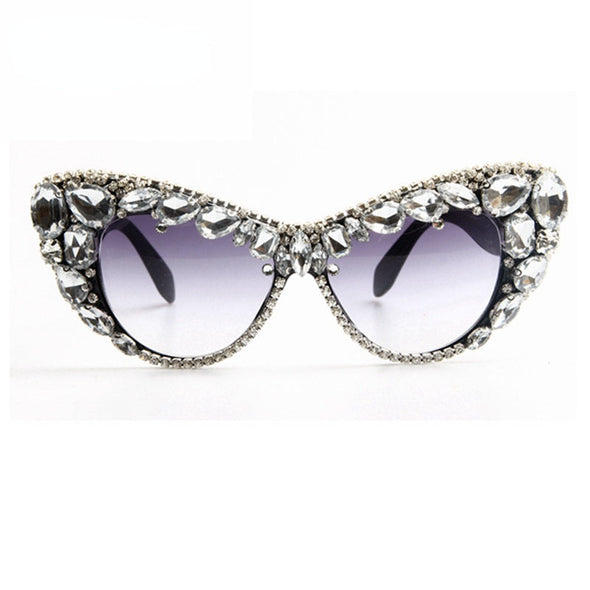 Oversize Cat Eye Sunglasses Women Brand Designer Luxury Crystal Sexy Sun Glasses For Ladies