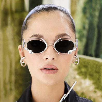 Steampunk Rectangle Sunglasses for Women New Small Frames Punk Snake Sun Glasses Luxury Brand Men Eyewear UV400 Shades Glasses