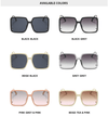 Oversized Square Sunglasses  New Vintage Women Men Big Sun Glasses UV400