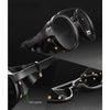 KDEAM Vintage Round Sunglasses Men Women Leather Shield Sun Glasses  Twin Bridge Designed Shade KD179