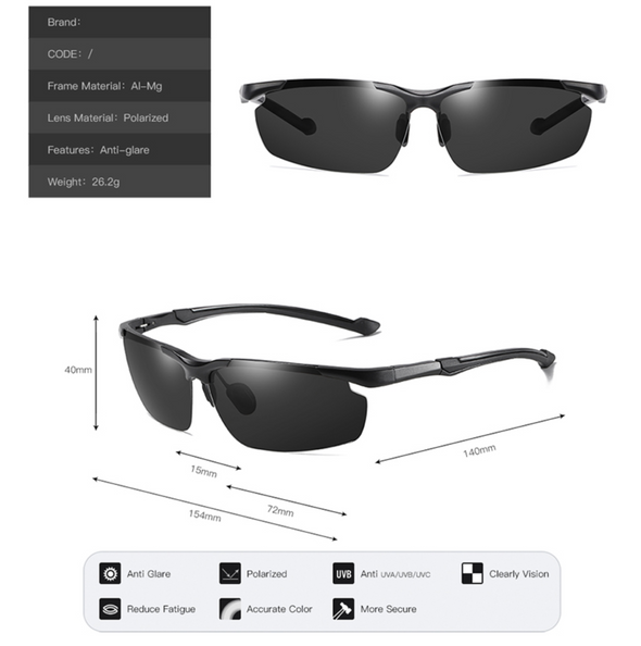 8016 Aluminium Polarized Driving Sunglasses For Men UV400 Protection Glasses Tac Orange Lenses Men New Brand Sunglasses 8016