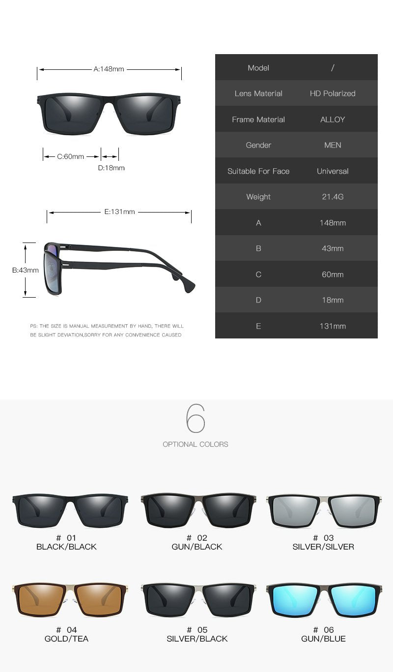 Jollynova Luxury Brand Designer Men Polarized Coating Driving