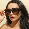 Classic Oversized Square Sunglasses Women New Fashion Black Leopard Sun Glasses Female Gradient Vintage Big Shades