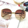 Women's Luxury Sunglasses Women Oversized Round Sun Glasses Italy Fashion Gravel Rhinestone Female Eyewear Shades  New