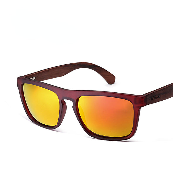 Natural Bamboo Sunglasses for Men Zebra Wood Sun Glasses Polarized Sunglasses Rectangle Lenses Driving UV400 GR8002