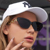 Vintage Cat Eye Sunglasses Small Metal Chain Sunglasses Elegant Eyeglasses Trend Fashion Black Shades