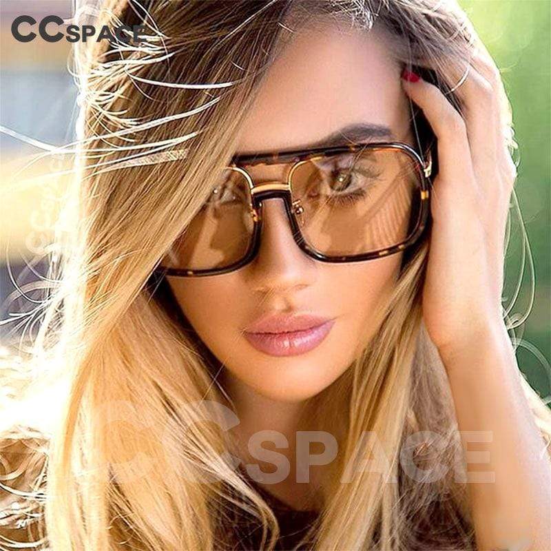 Women's Large GOLD Aviator Sunglasses Brown Lens Big Frame Sexy Girls  Classic | eBay