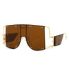 Metal Rivet Eyewear Oversized Mirror Square Sunglasses Men Women Shades Glasses Trend Unique Female UV400