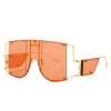 Metal Rivet Eyewear Oversized Mirror Square Sunglasses Men Women Shades Glasses Trend Unique Female UV400