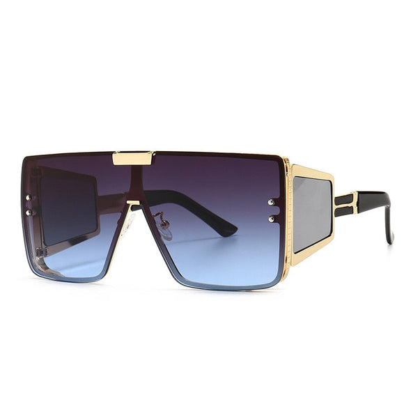 46588 Oversized Luxury Brand Sunglasses Retro Men Women Fashion One Lens Shades Uv400 Vintage Glasses