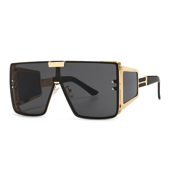 46588 Oversized Luxury Brand Sunglasses Retro Men Women Fashion One Lens Shades Uv400 Vintage Glasses