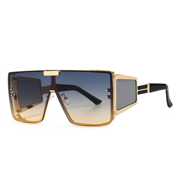 46588 Oversized Luxury Brand Sunglasses Retro Men Women Fashion One Lens Shades Uv400 Vintage Glasses
