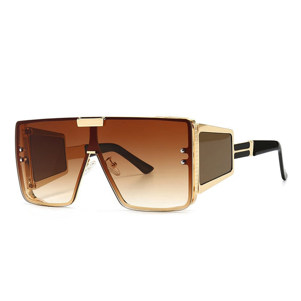 46588 Oversized Luxury Brand Sunglasses Retro Men Women Fashion One Lens Shades Uv400 Vintage Glasses