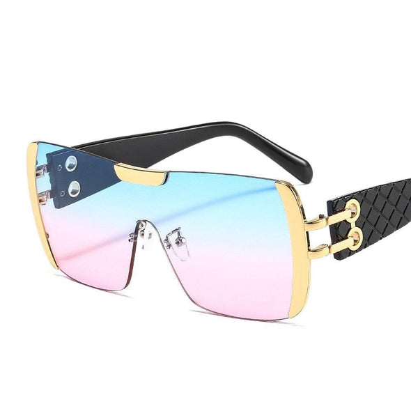 Women Luxury Sunglasses Oversized One Lens Fashion Shades UV400 Vintage Glasses