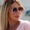 Venetian Round Gradient Pearl Sunglasses Women Brand Eyewear Fashion Design Metal Frame Sun Glasses