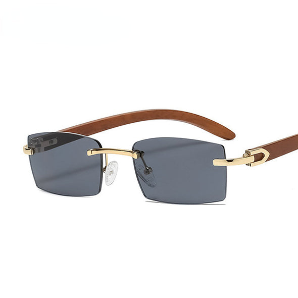 Sqaure Brand Designer Sunglasses Men Women Sun Glasses Wood Frames Rimless Black Eyeglasses Fashion Eyewear Gafas De Sol