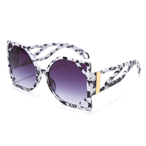 Oversized Square Luxury Sunglasses Hollow Men Women Fashion Shades Vintage Glasses