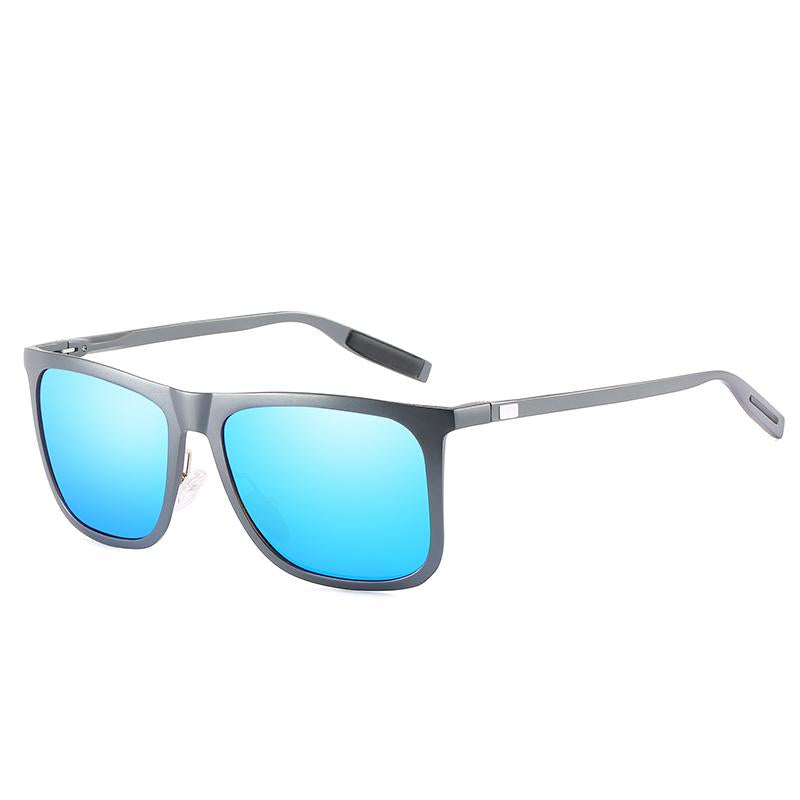 Jollynova Vintage Polarized Men Square Sunglasses Aluminum Magnesium Frame  Sunglasses