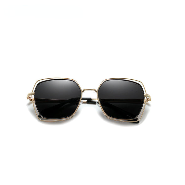 Elegant Series Polarized Sunglasses Double Frame Fashion Design Unisex Glasses Female Eyewear