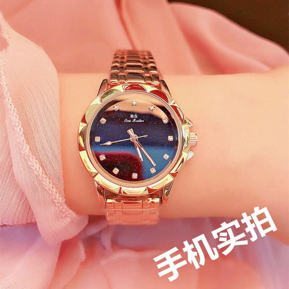 Bee Sister - New Watch Chain Watch Women's Watch Full of Diamonds Quartz Watch Popular Fashion Starry Sky