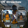 JOLLYNOVA Military Smart Watches K57 1.96” HD Big Screen Rugged Outdoor Sports Watch Fitness Tracker For iPhone Android