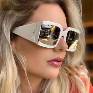 Fashion Oversized Sunglasses Women Vintage Square Sun Glasses Women Big Frame Mirror Eyewear UV400 Travel Gafas De Sol Feminino