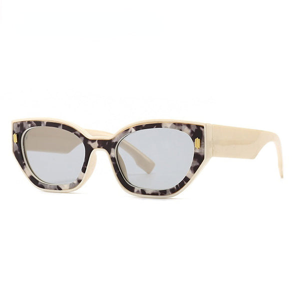 New Luxury Brand Sunglasses For Women Vintage Irregular Small Square Leopard Pint Sun Glasses Female Rivet Shades Uv400