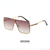 Oversized Sunglasses Men Luxury Brand Designer One Piece Mental Frame Square Sun Glasses For Man Vintage Lentes