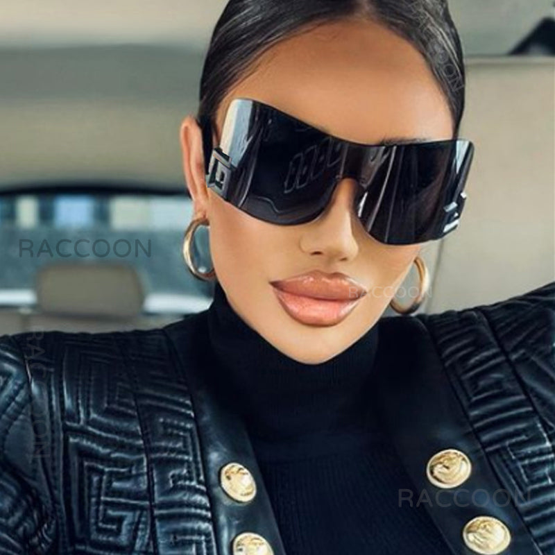 Rimless Leather Sunglasses