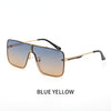 Oversized Sunglasses Men Luxury Brand Designer One Piece Mental Frame Square Sun Glasses For Man Vintage Lentes